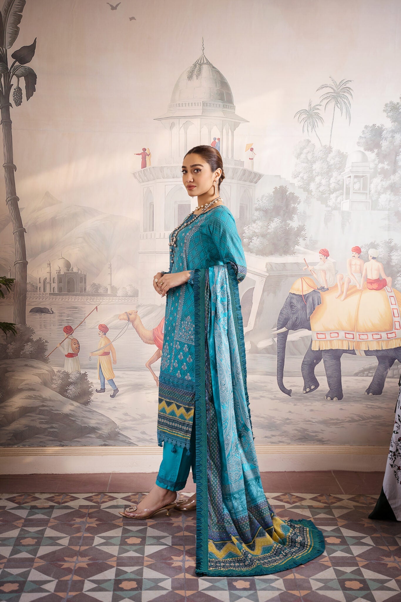 Mausummery spring summer lawn digital suit Zinnia