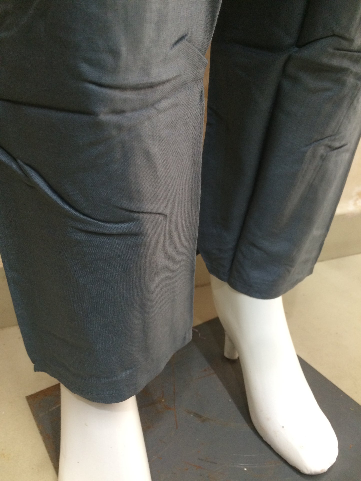 Grey Printed Cotton Suit with Embroidered Silk Dupatta