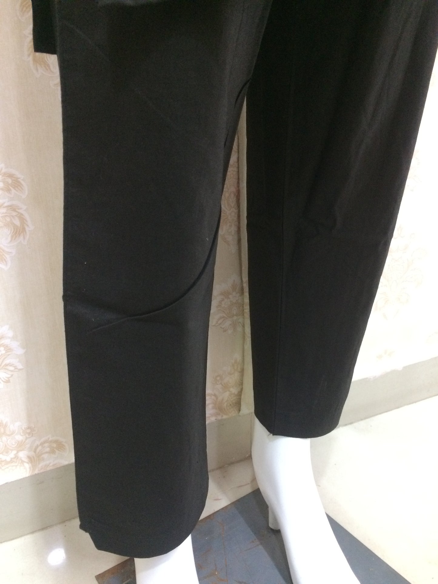 Black Straight Kurta Set with Maroon Embroidery & Ombre Dupatta