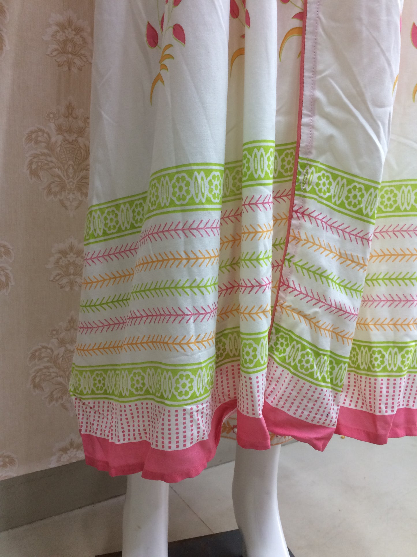 white embroiderd gown with cotton dupatta