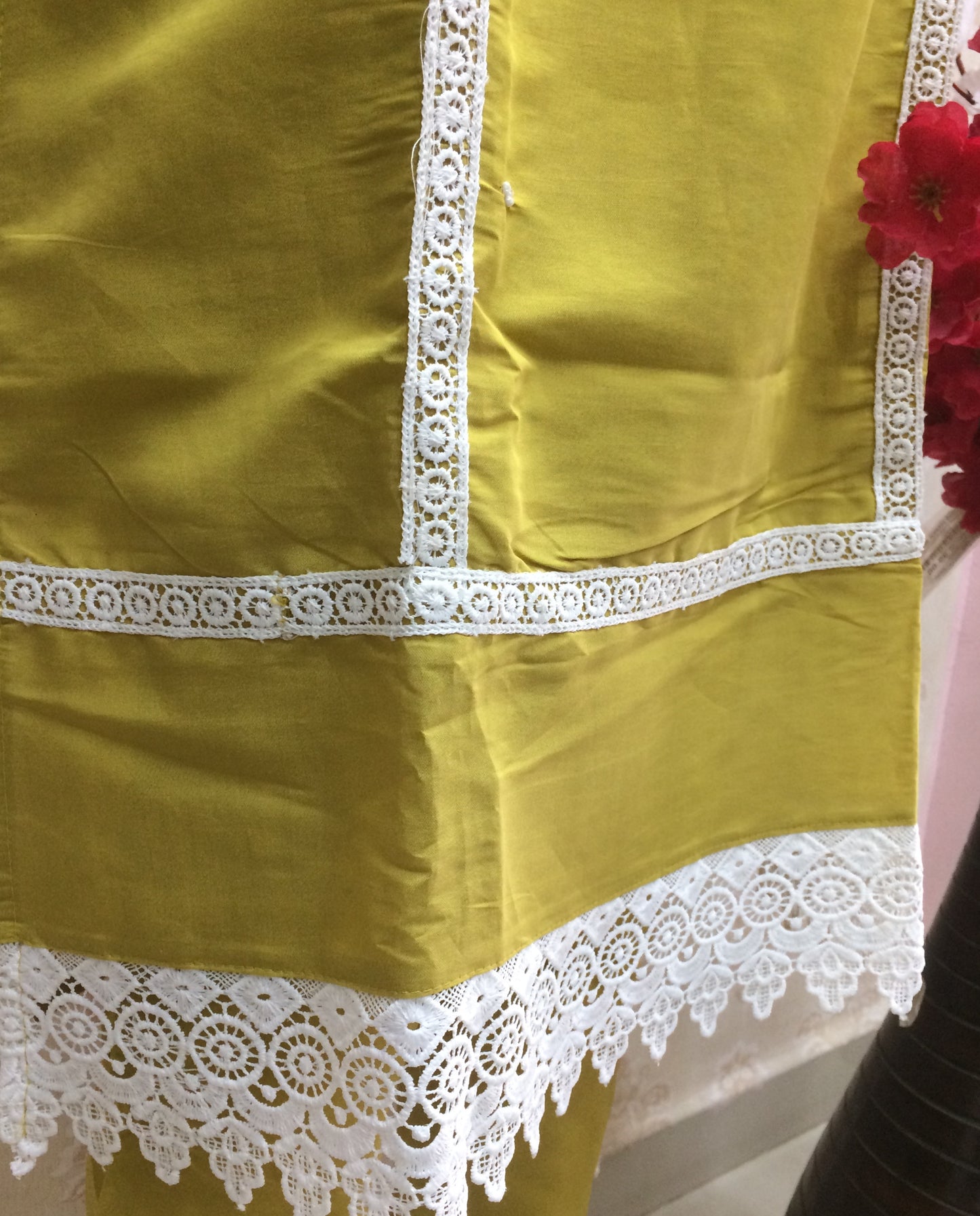 Mustard Yellow Moti Work