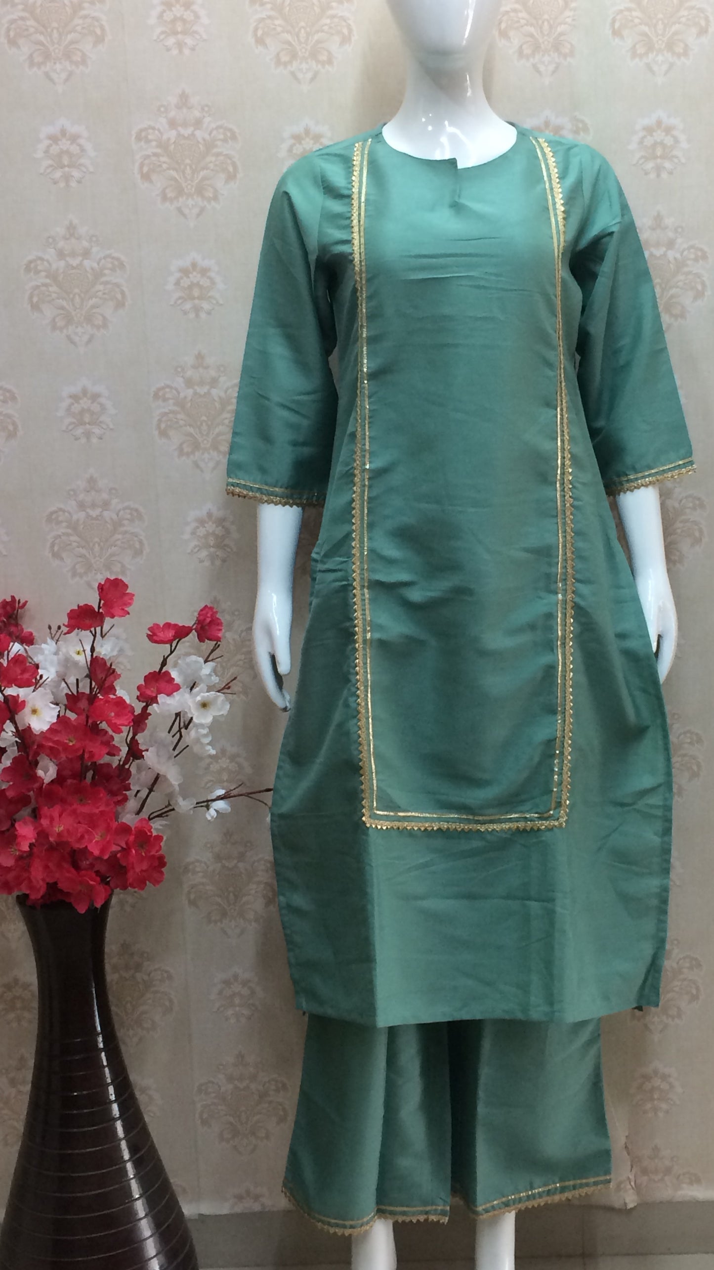 Light Green Cord Set with golden touch