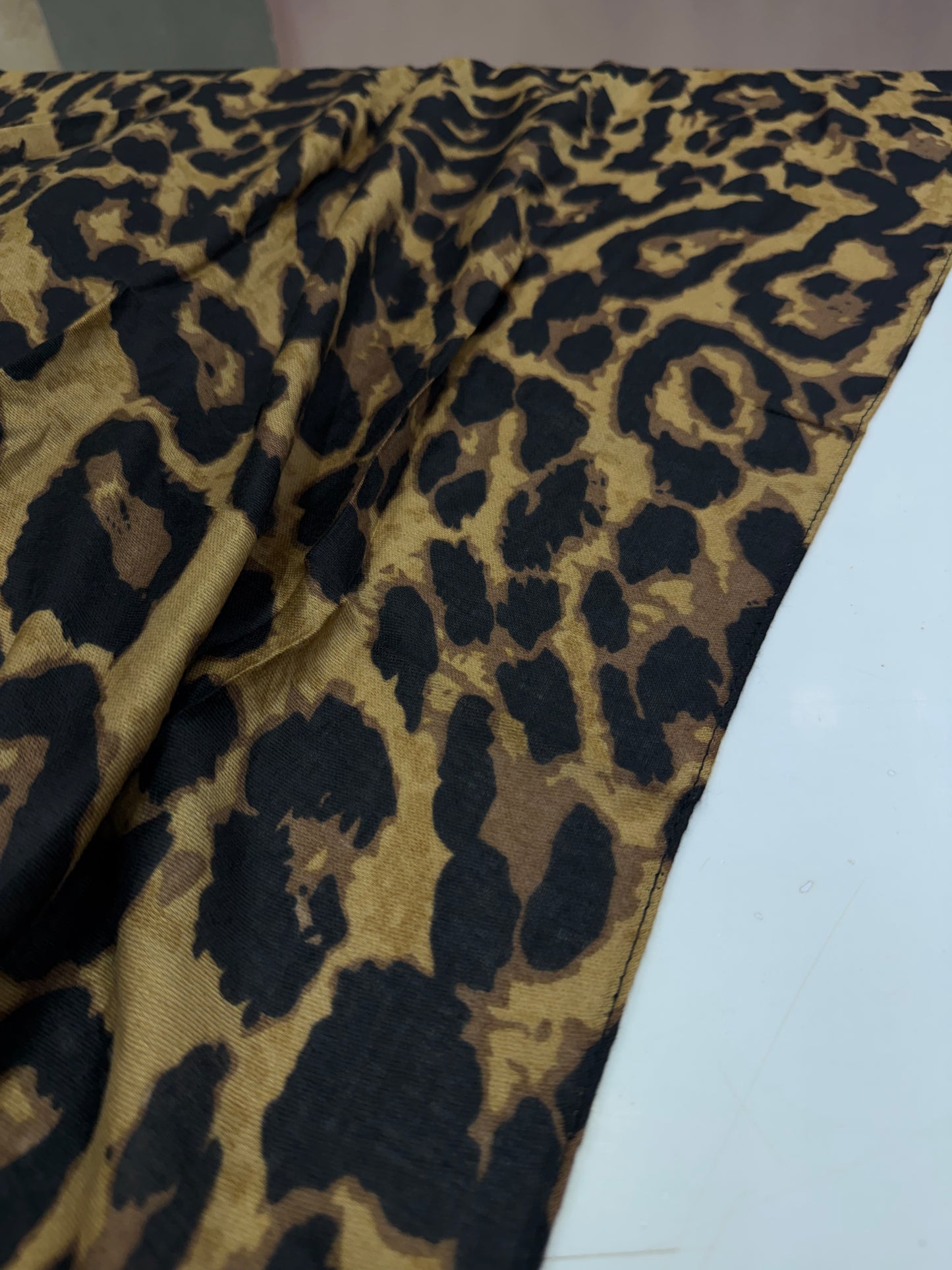 Luxury Leopard Print Scarf Brown