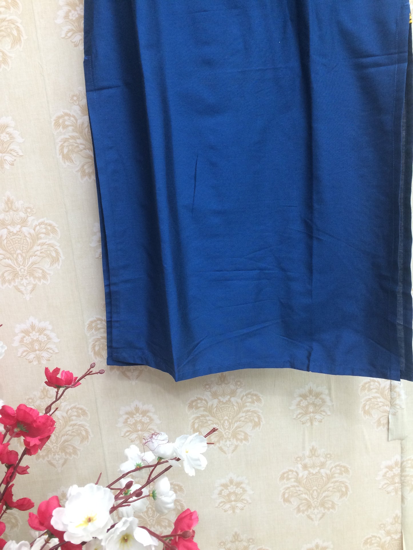 Aurelia navy blue kurti with yoke embroidered