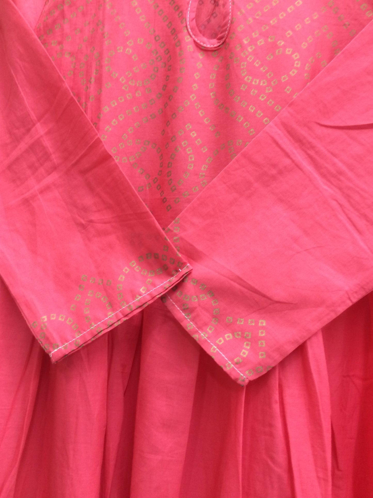 Pink aks anarkali bandhni style