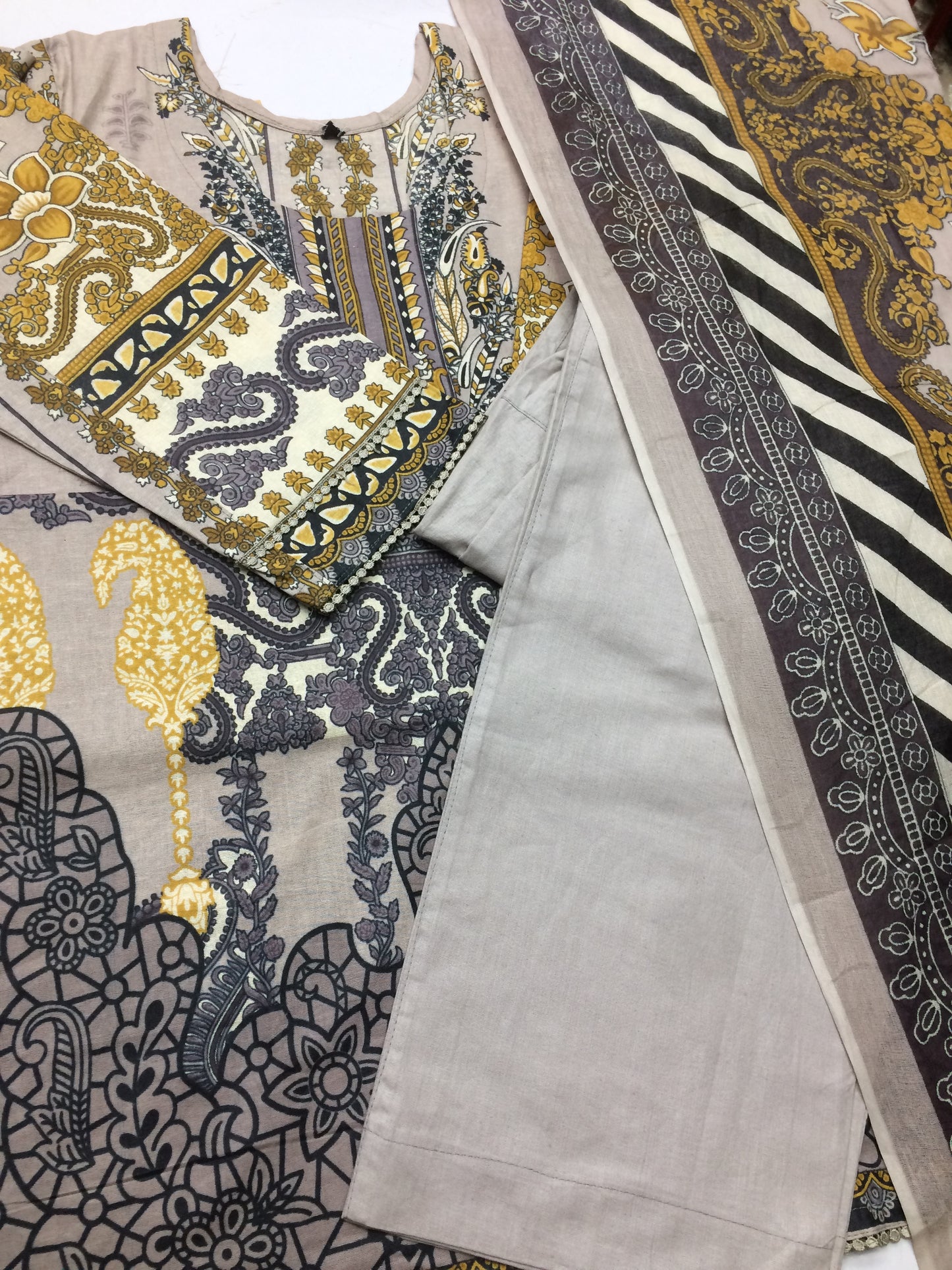 Pakistani dress beige color