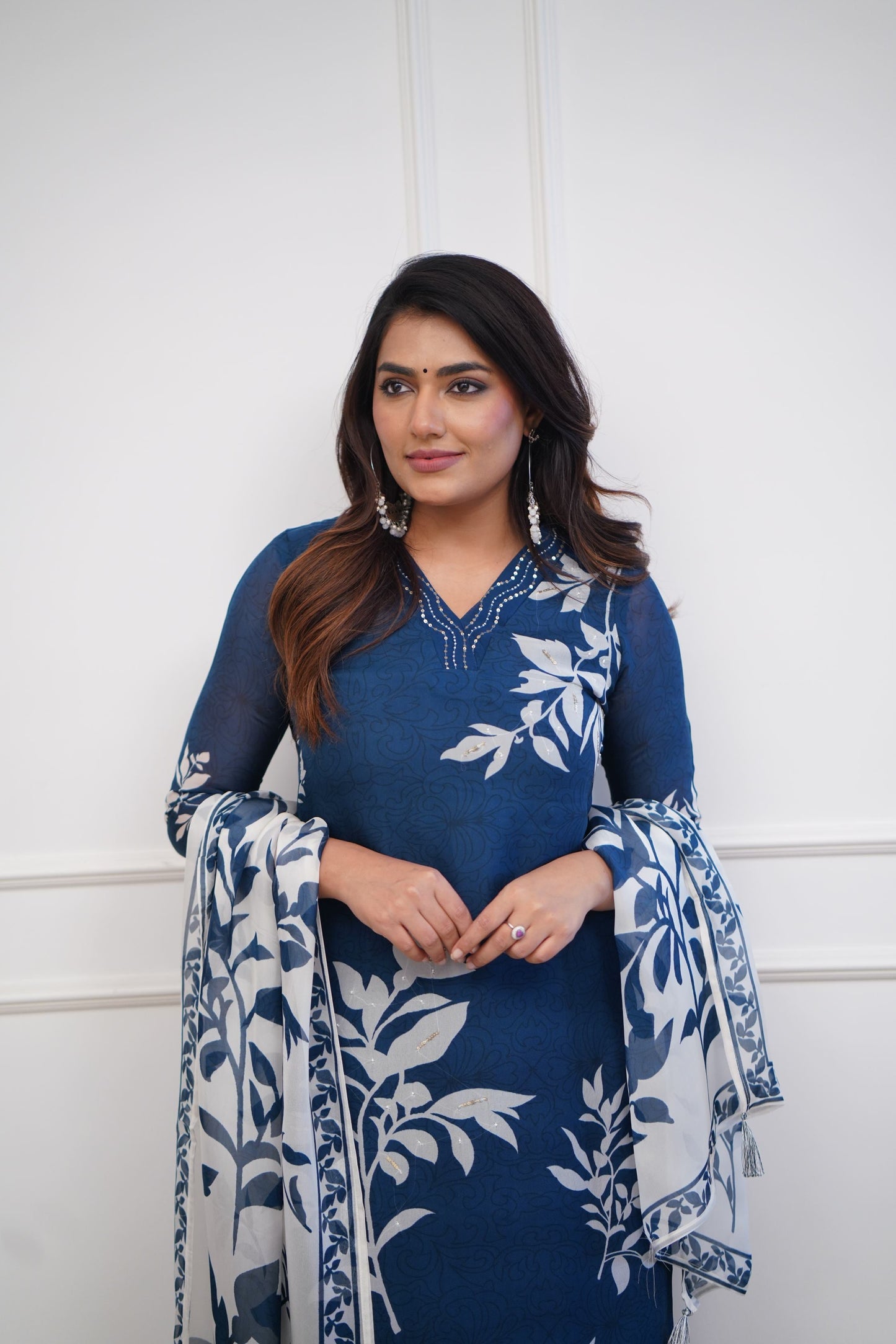 Blue floral dress with inner