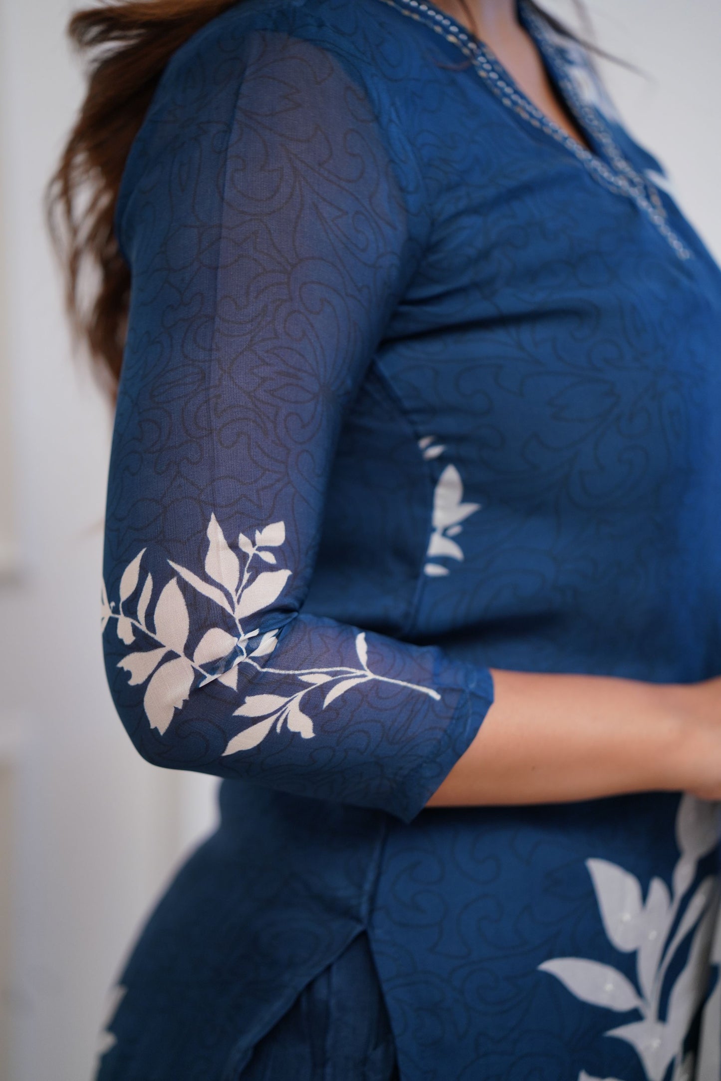 Blue floral dress with inner