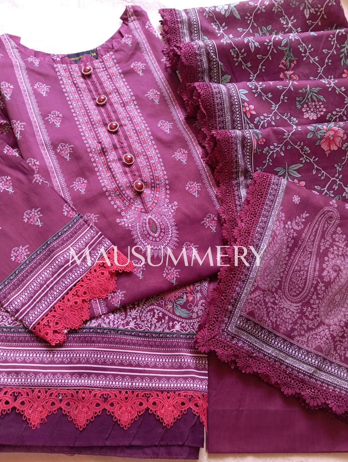 Mausummery stitched lawn 2025 volume 1 D-09