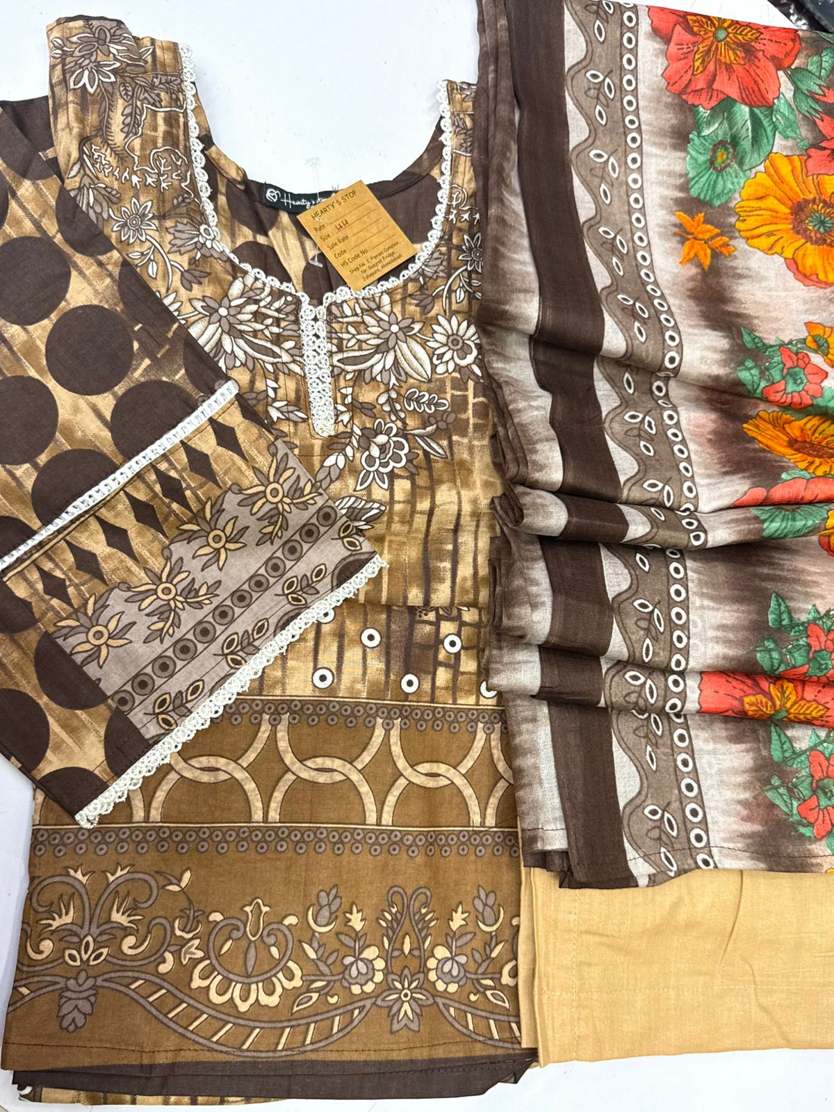 Pakistani dresses beige brown