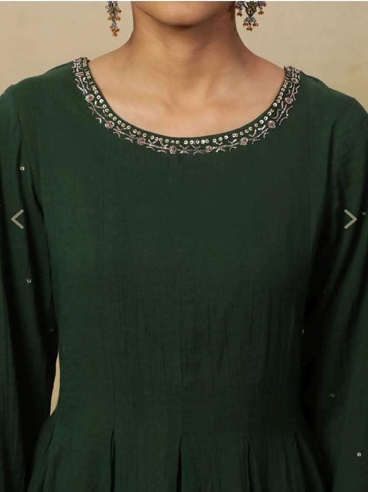 Folk song dark green kurti