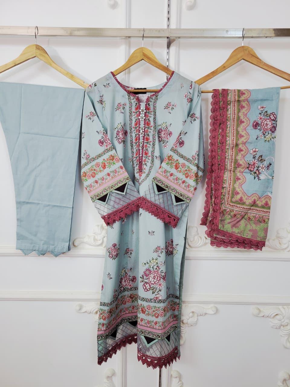Sky blue Mausummery lawn vol-01 2026