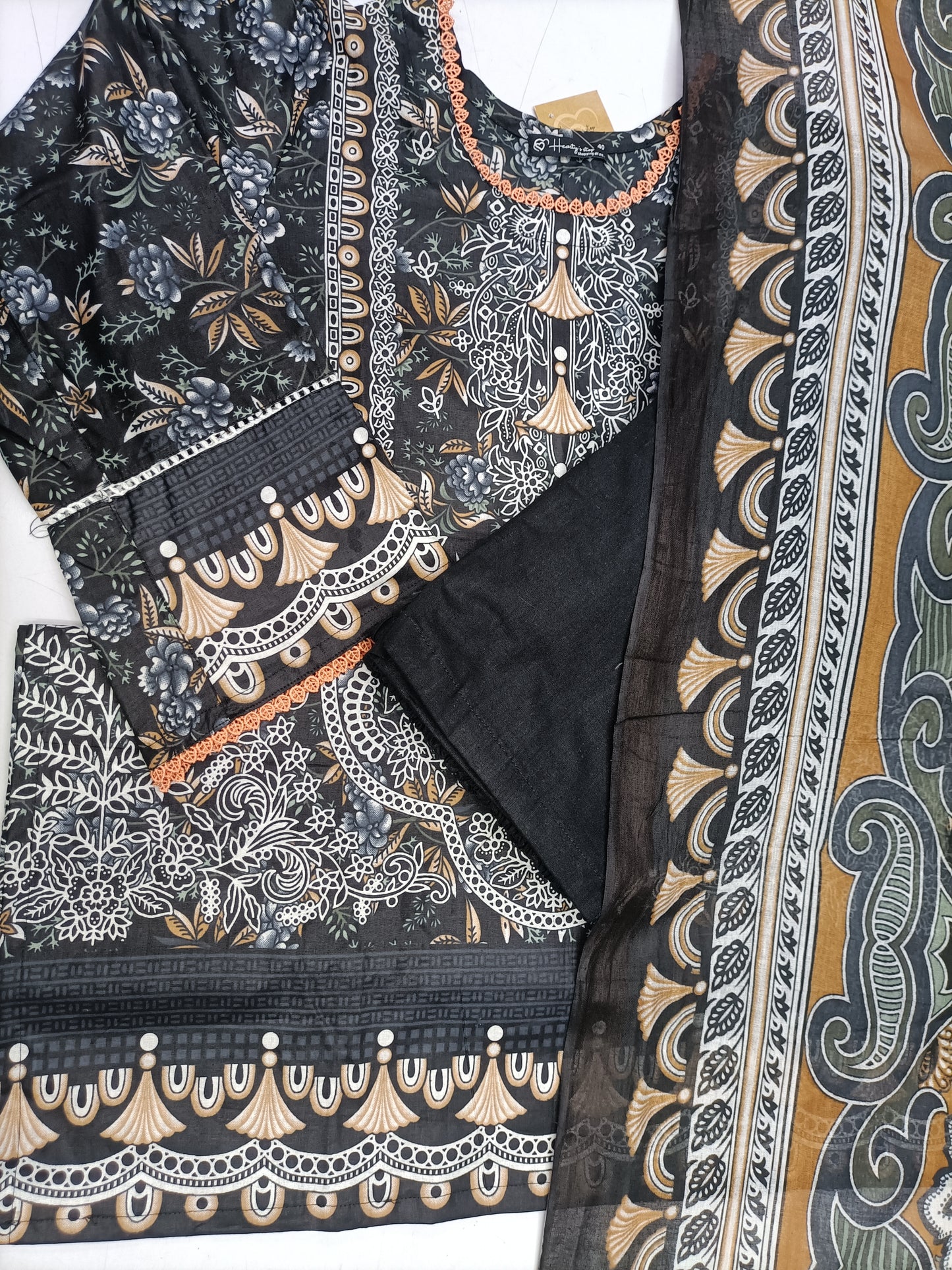 Pakistani dress black and cream