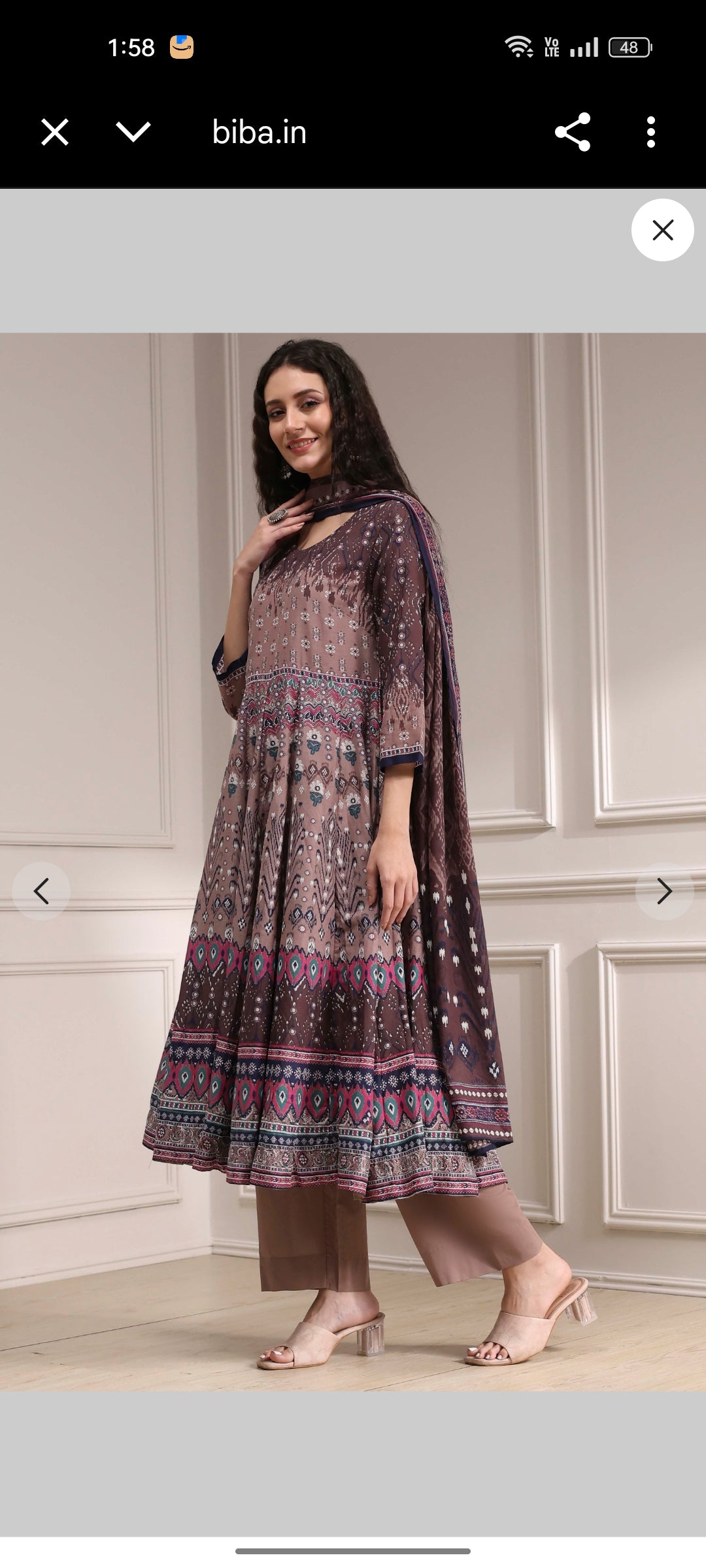Akira Biba brown anarkali dress