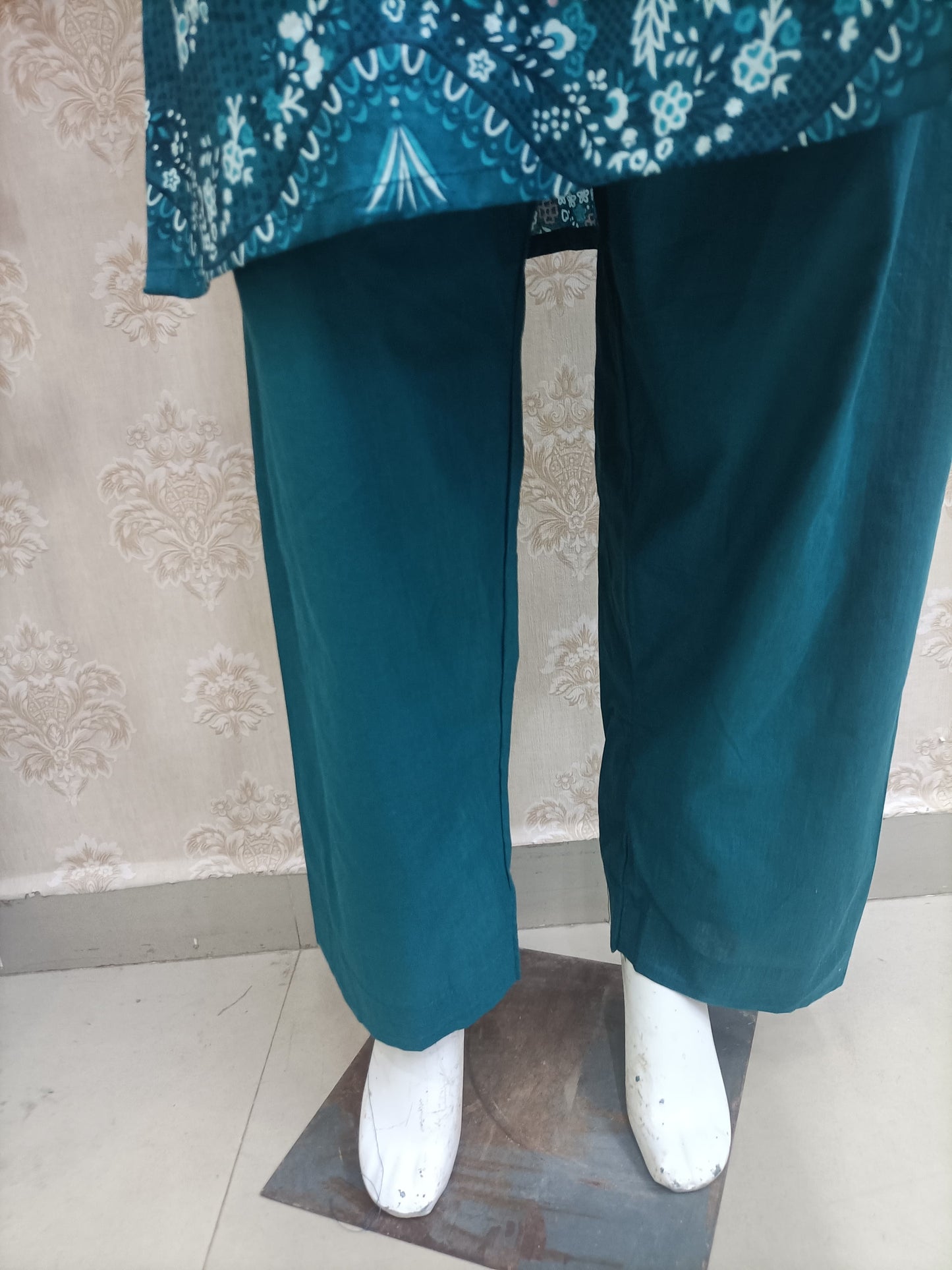 Pakistani style dress firozi and white