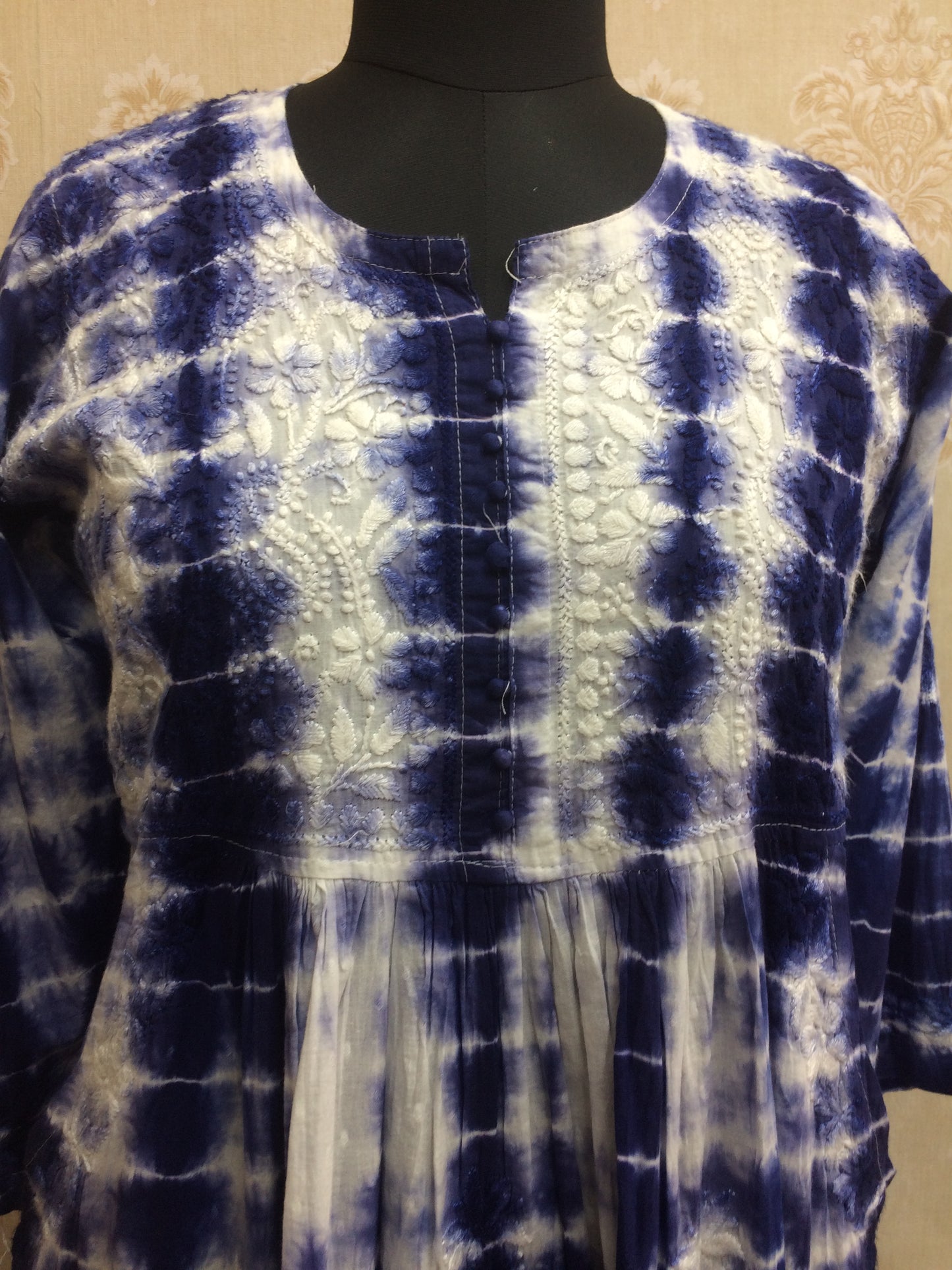 Tie die lucknowi navy blue