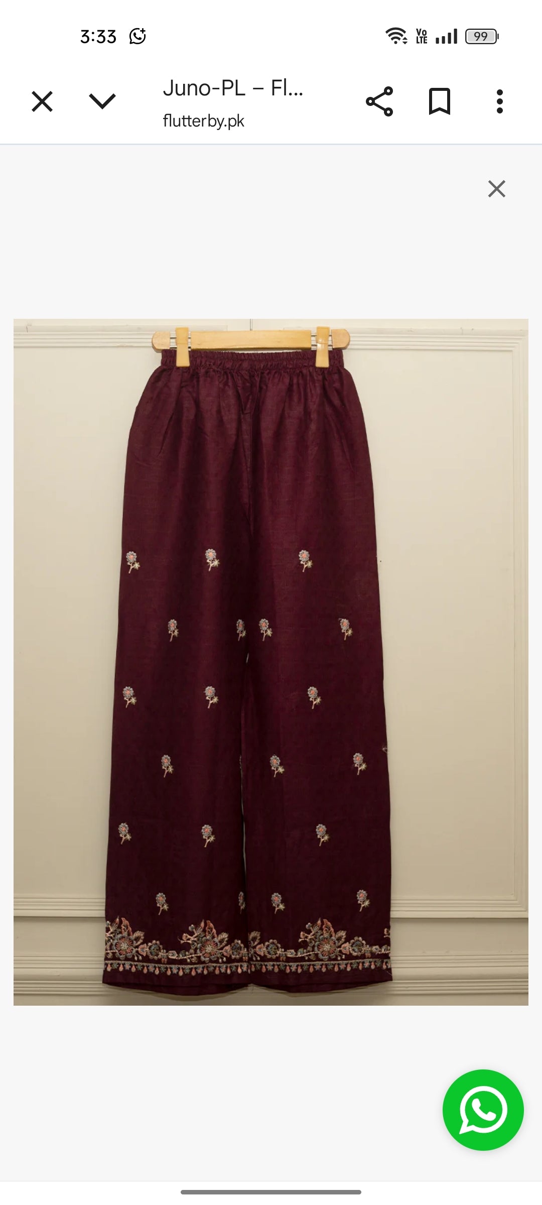 Flutter By Burgundy floral embroidered