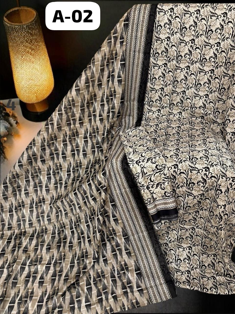 Bin Saeed Unstitched Printed Lawn 3-Piece Suit