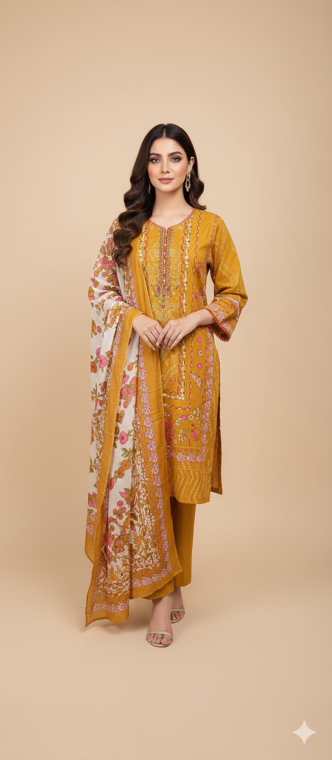 Pakistani dress yellow
