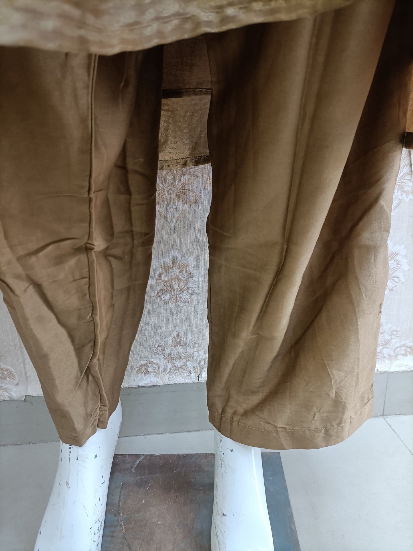 Brown textured kurta set 3 pcs set