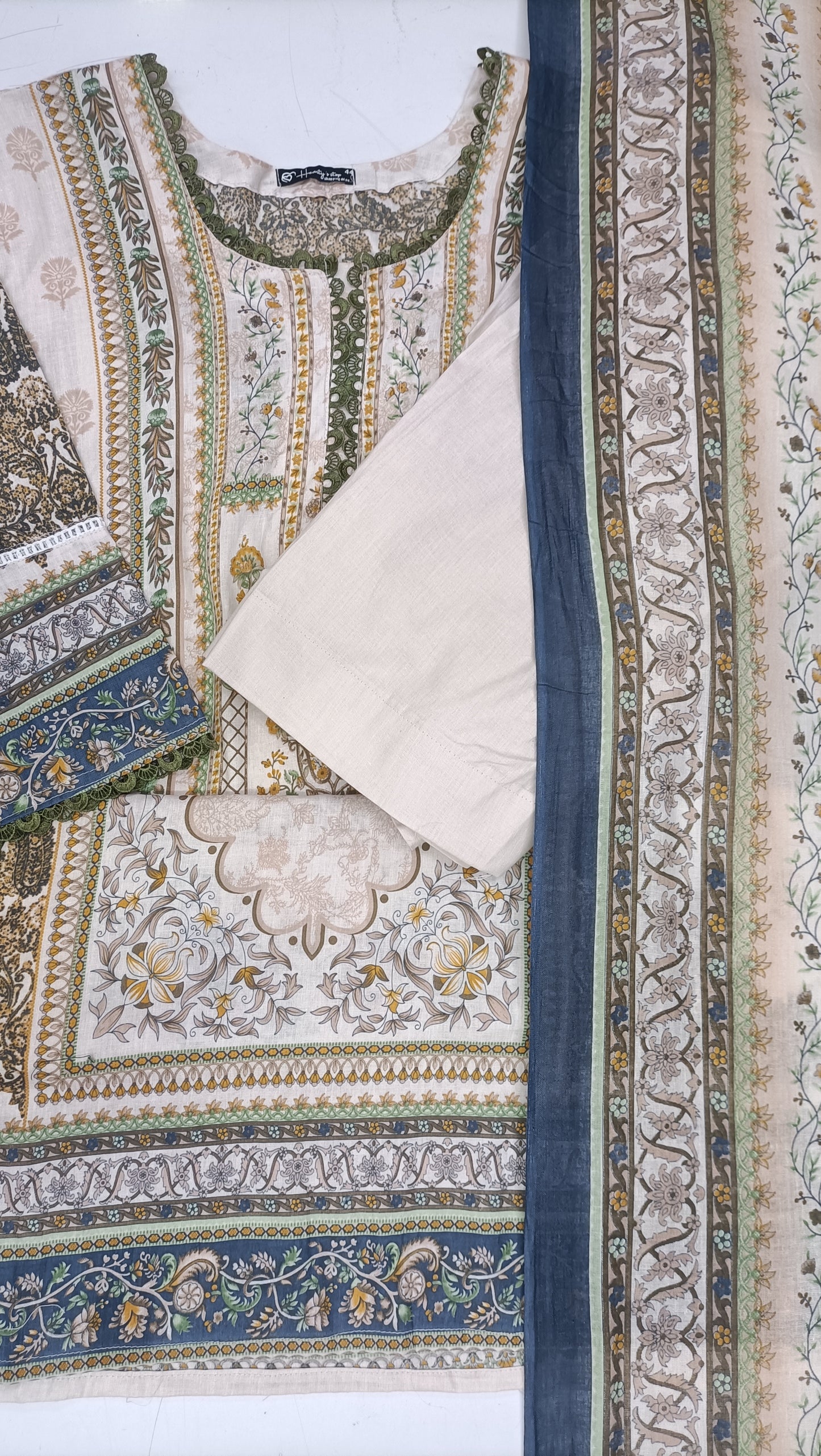 Pakistani dress cream and multi