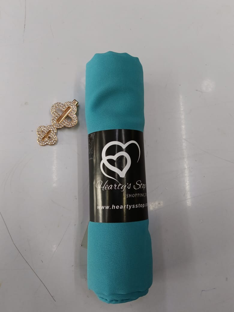 Premium Deep Aqua Chiffon Hijab