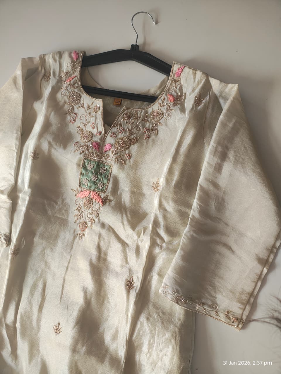 Tanvir Off-White Embroidered Sharara Set