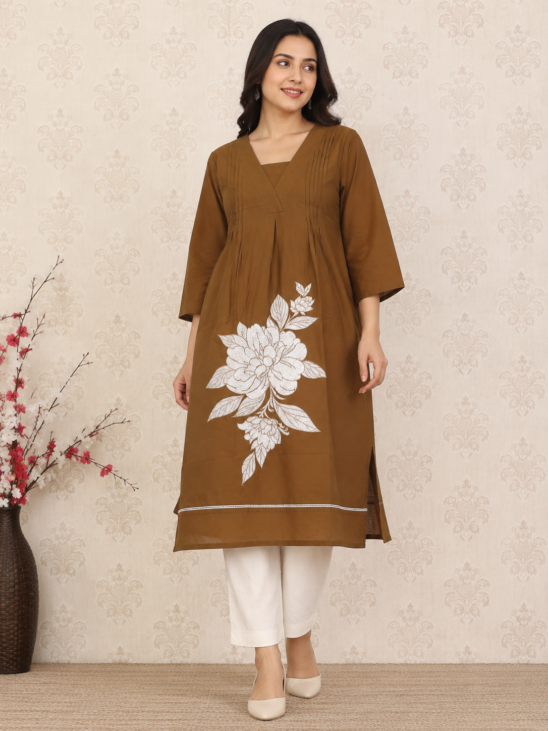Cotton A line Designer single kurta