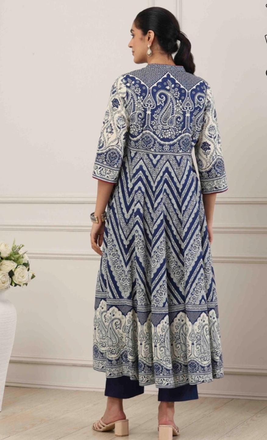 Riya blue anarkali 2-piece set