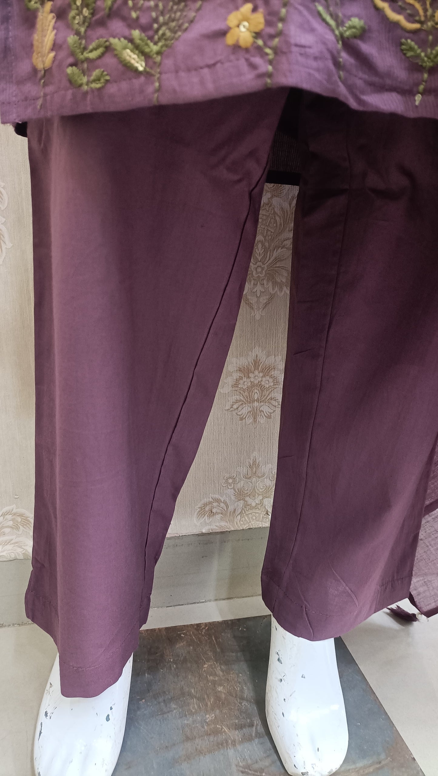 Elegant Embroidered A-line kurta pent Set