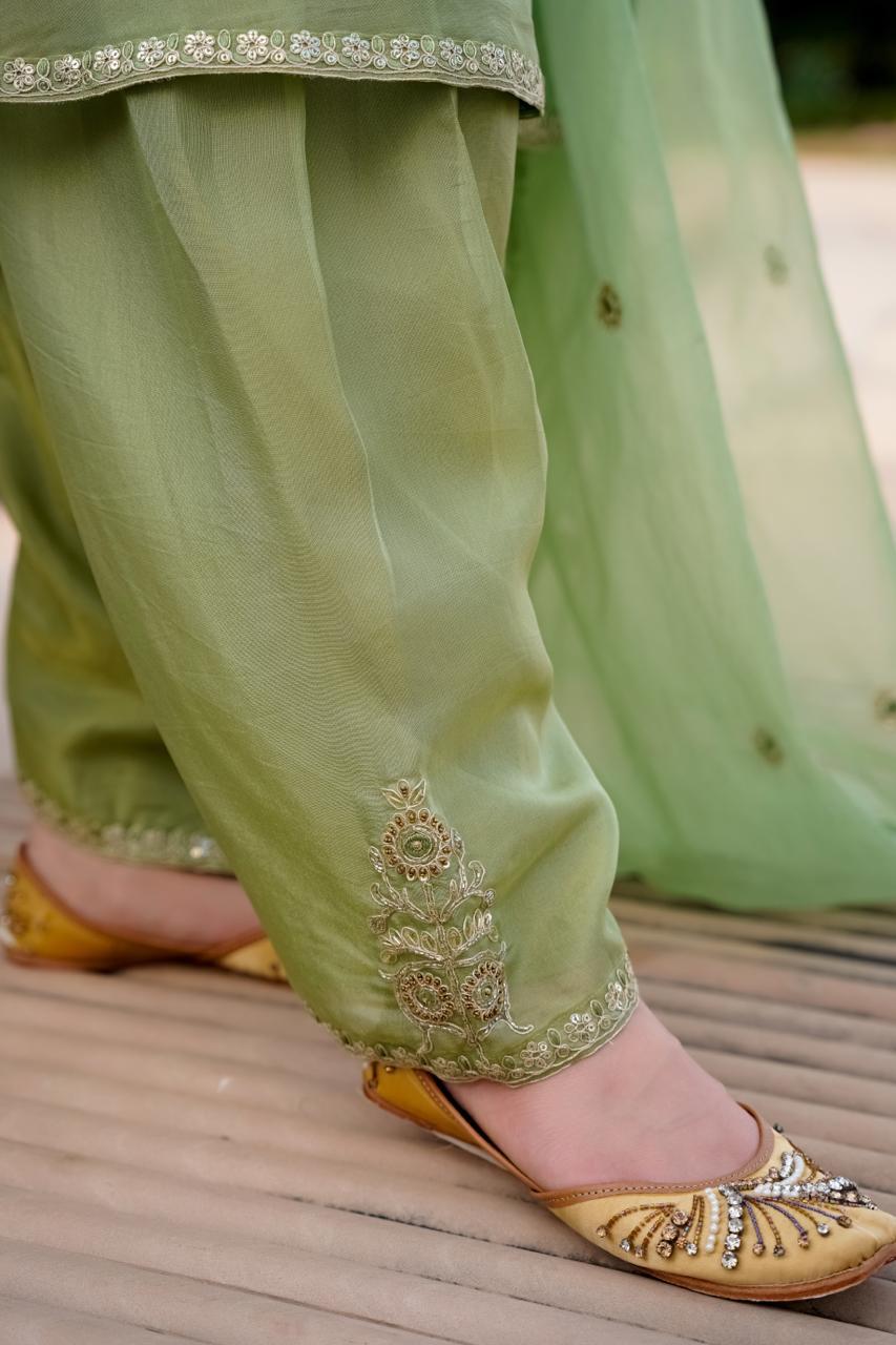 The Pistachio Dream: Lime Green Kurta & Patiala Suit