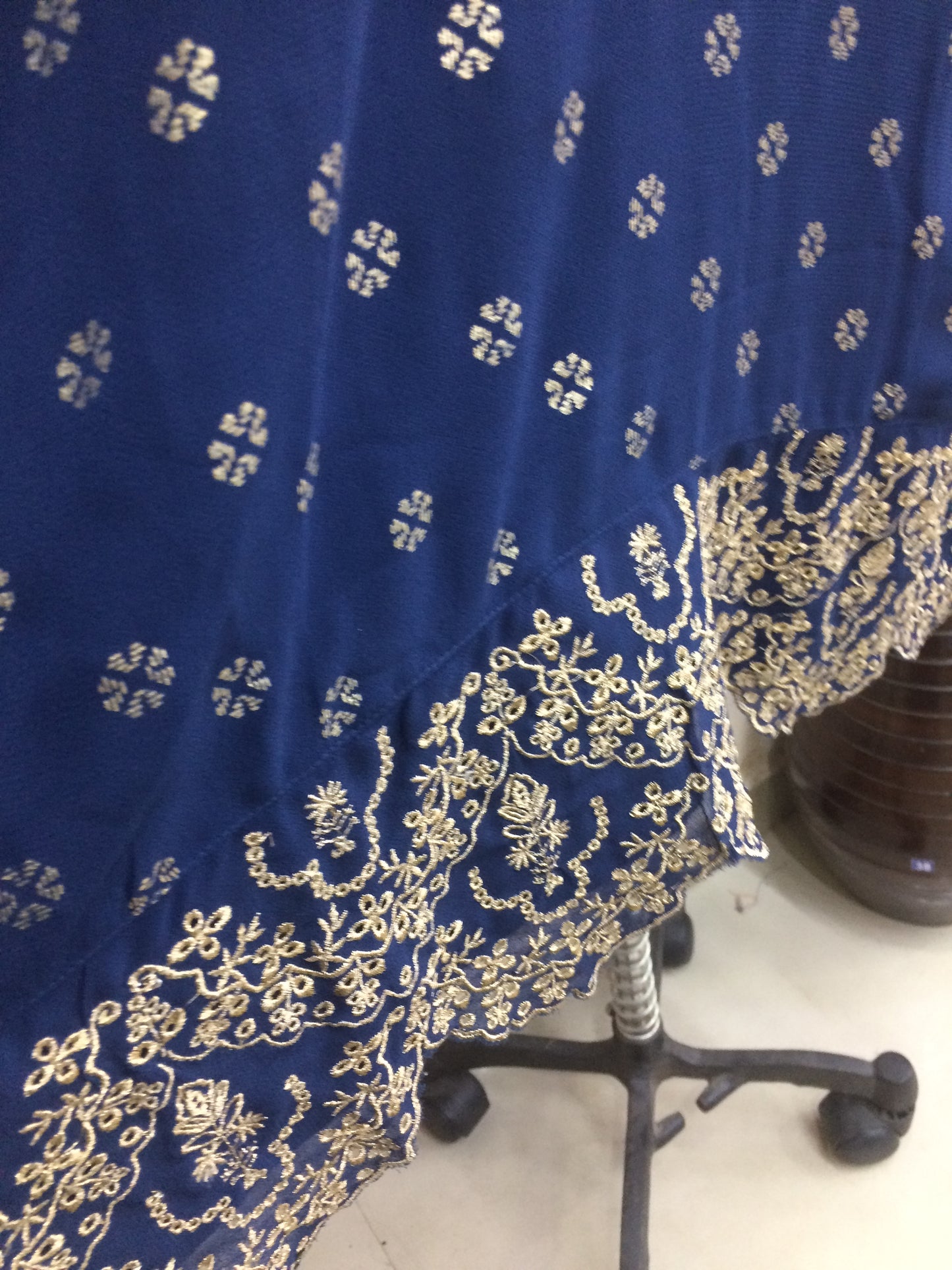 Navy Blue Georgette Kurti with Attached Inner