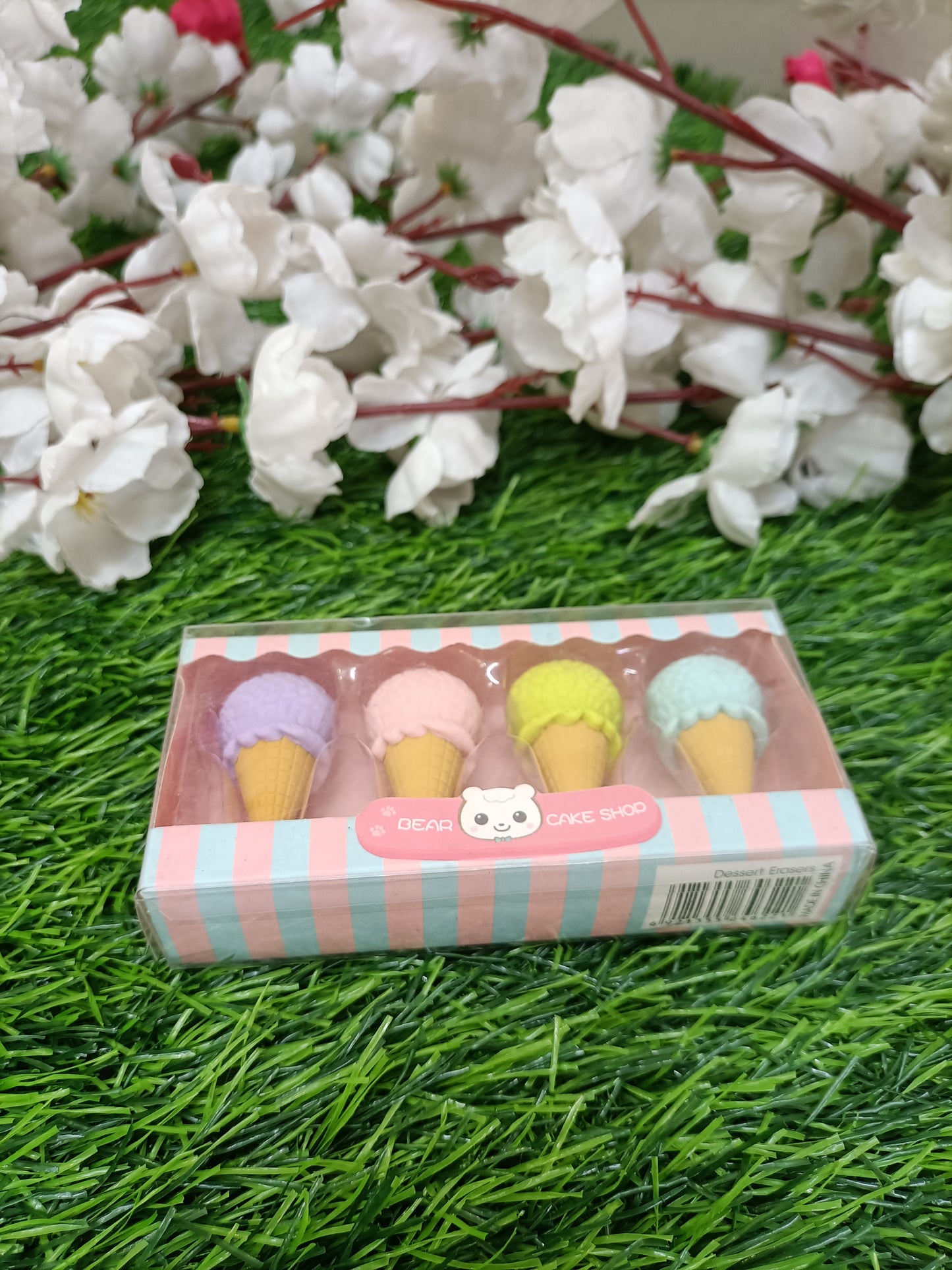 Kawaii Dessert Shop Eraser Set – 4-Piece Cute Collectible Stationery