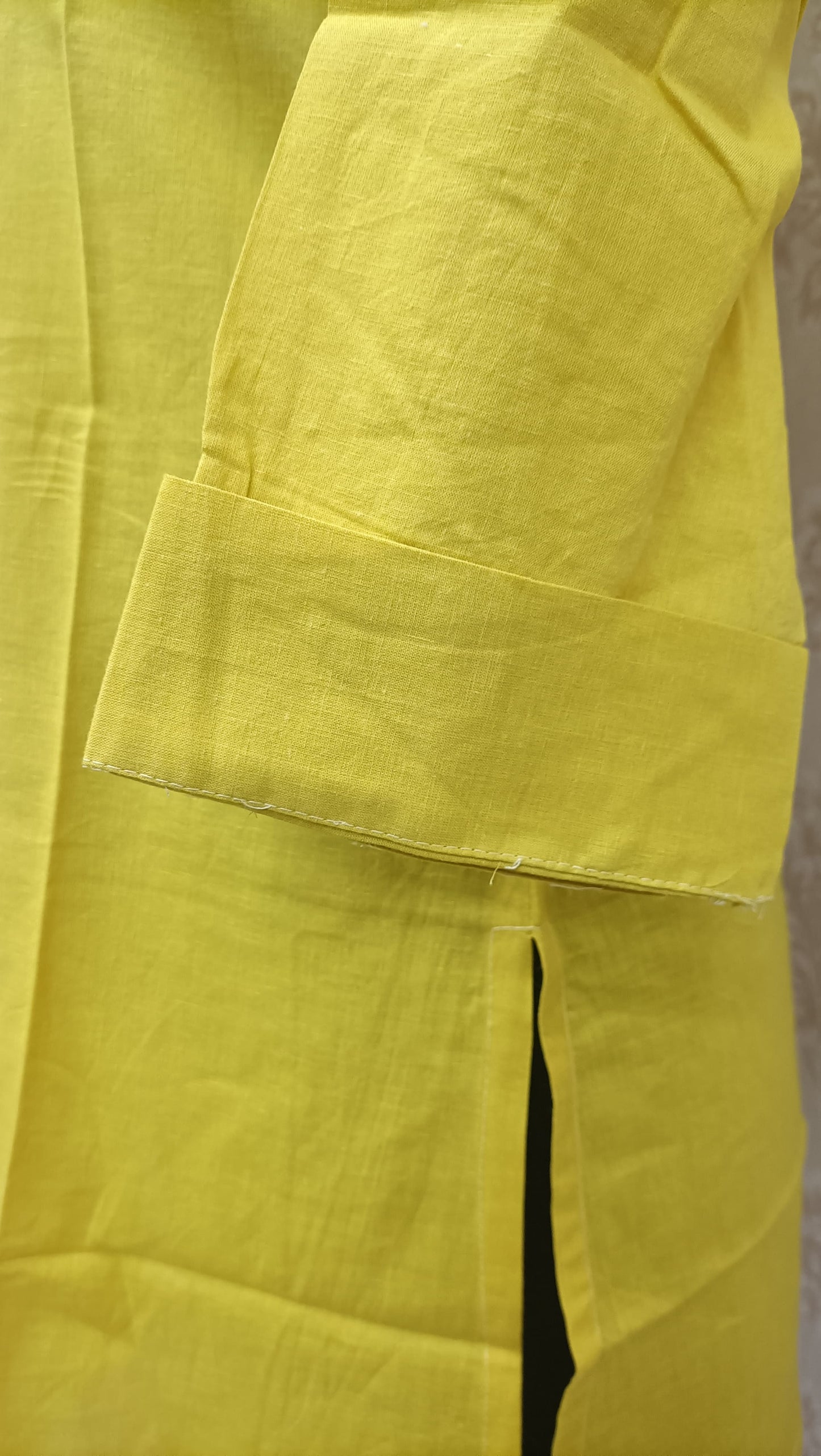 Bright Yellow Cotton Kurti