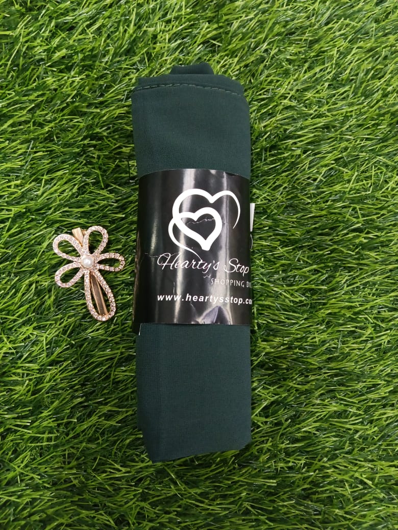 Premium Moss Green Georgette Chiffon Hijab