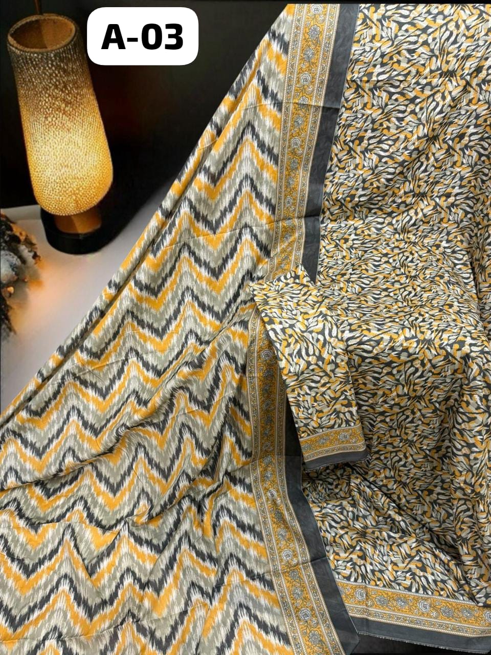 Bin Saeed Unstitched Printed Lawn 3-Piece Suit