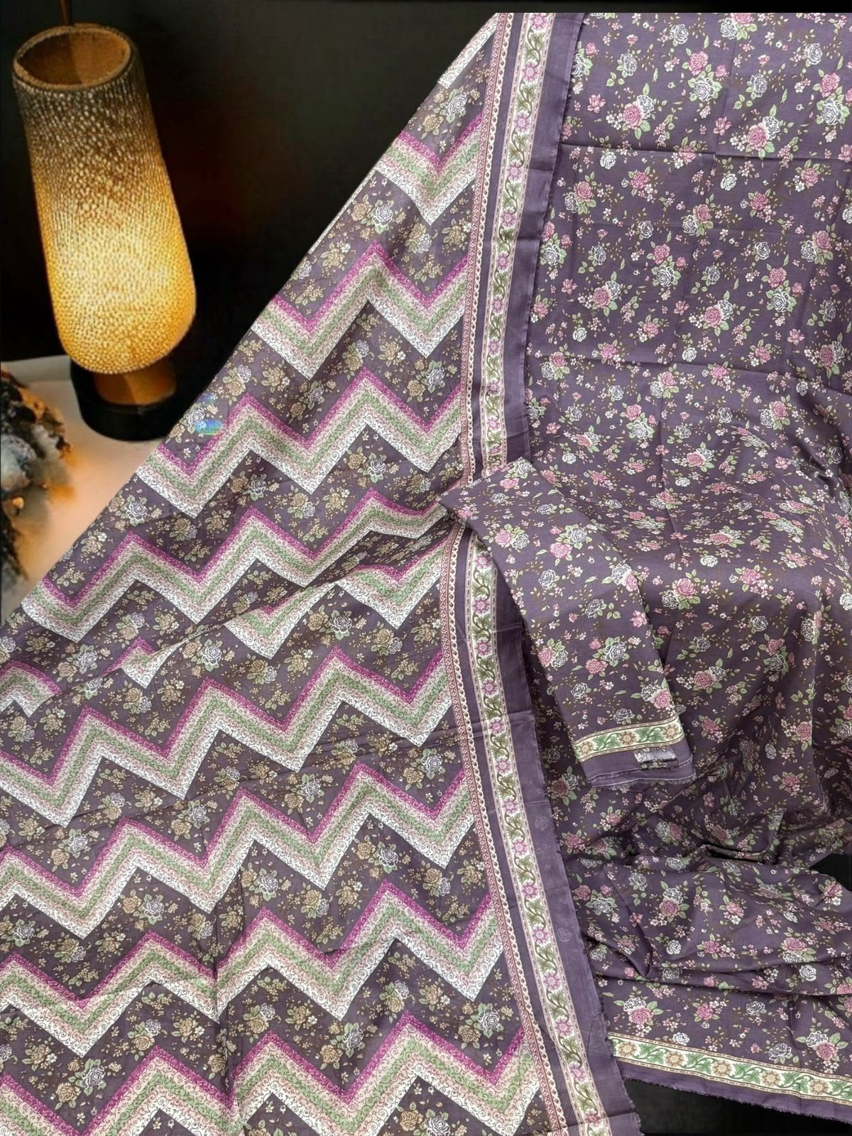 Bin Saeed Unstitched Printed Lawn 3-Piece Suit