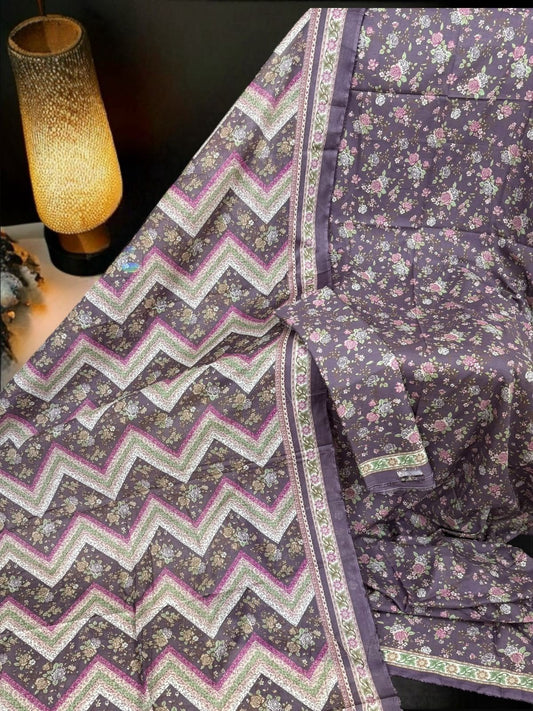 Bin Saeed Unstitched Printed Lawn 3-Piece Suit