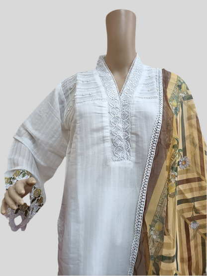 Farshi shalwar white dress