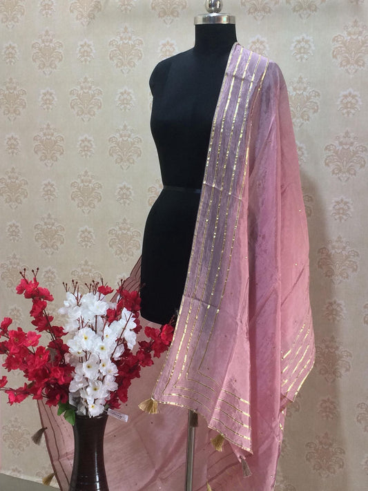 Elegant Silk Dupatta - Light pink