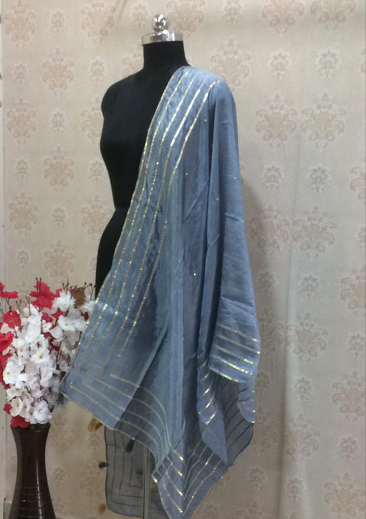 Elegant Silk Dupatta - grey