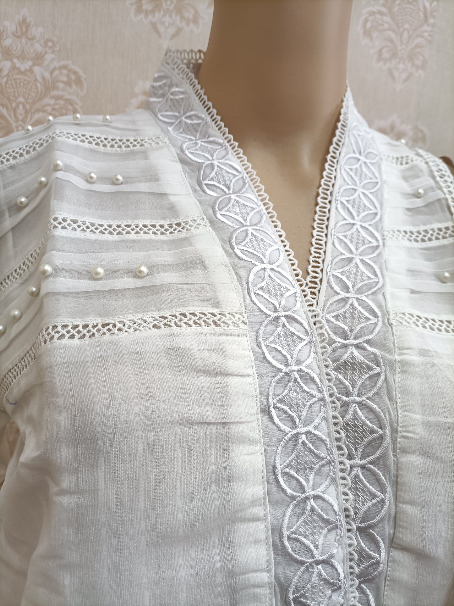 Farshi shalwar white dress