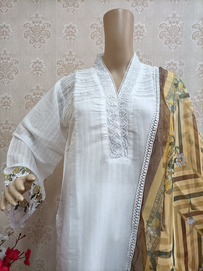 Farshi shalwar white dress