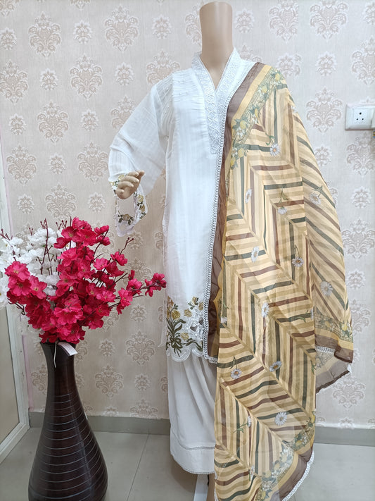 Farshi shalwar white dress