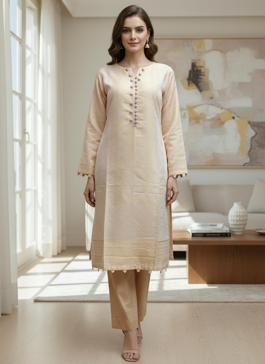 Saphron 2 pcs cord set light peach