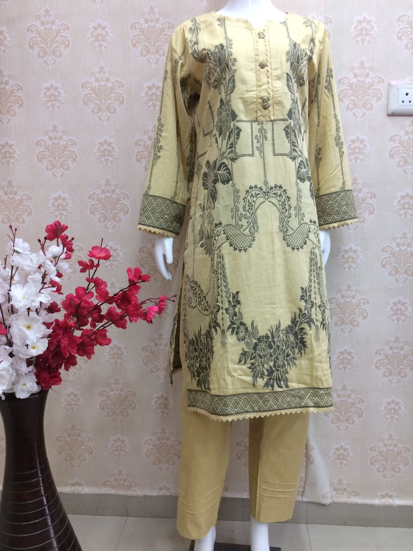Saphron 2 pcs set beige gray