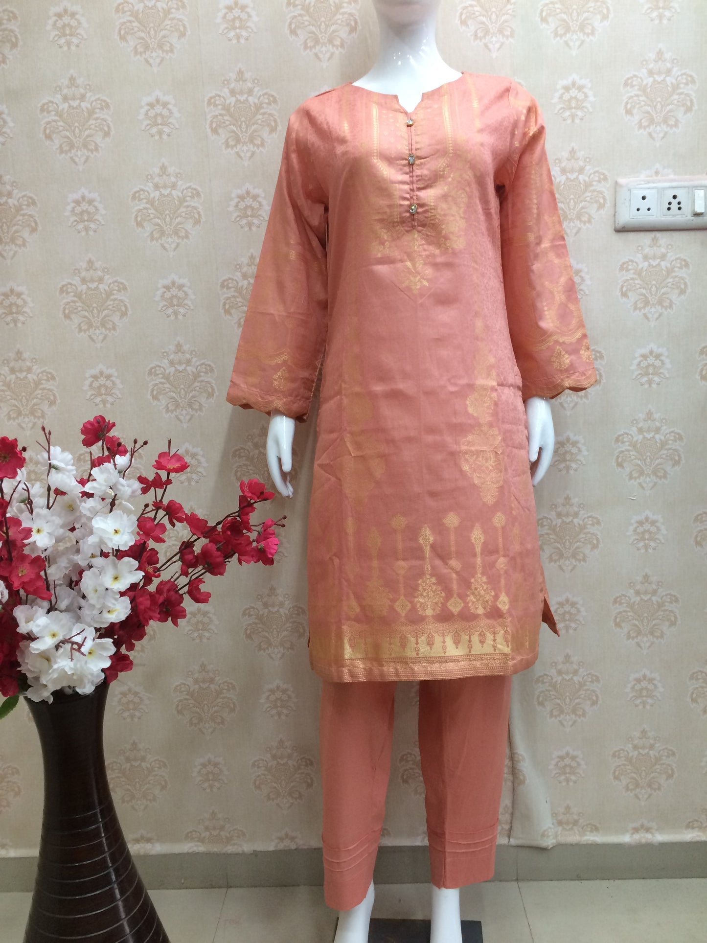 Saphron 2 pcs set dark peach