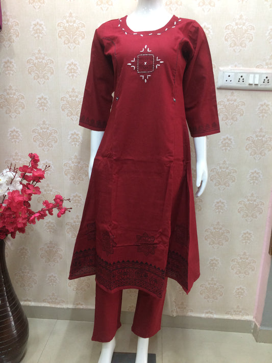 Jute cotten 2 pcs red