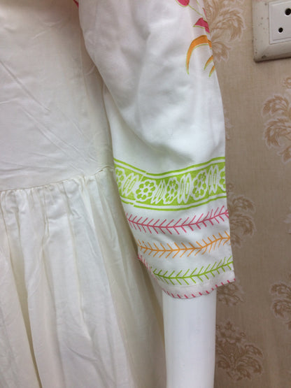 white embroiderd gown with cotton dupatta