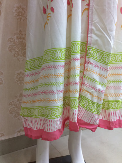 white embroiderd gown with cotton dupatta